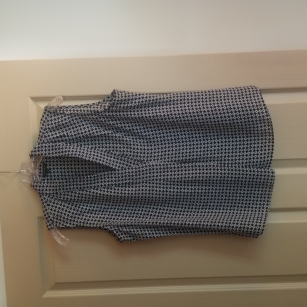 Talbots Black and White Pattern Blouse, Size M, Worn Once